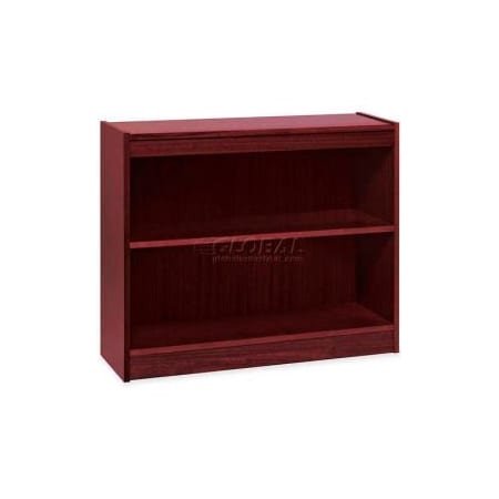 Sp Richards Lorell 2-Shelf Panel End Hardwood Veneer Bookcase, 36"W x 12"D x 30"H, Mahogany LLR60070